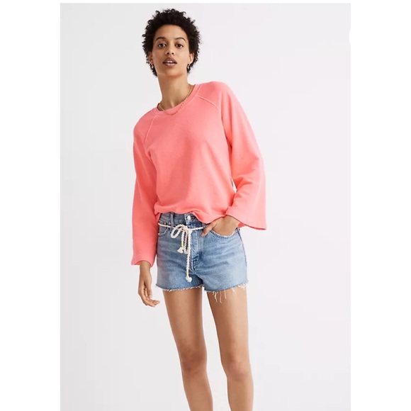 Madewell Tops - Madewell Raglan Pullover Sweatshirt Pink M